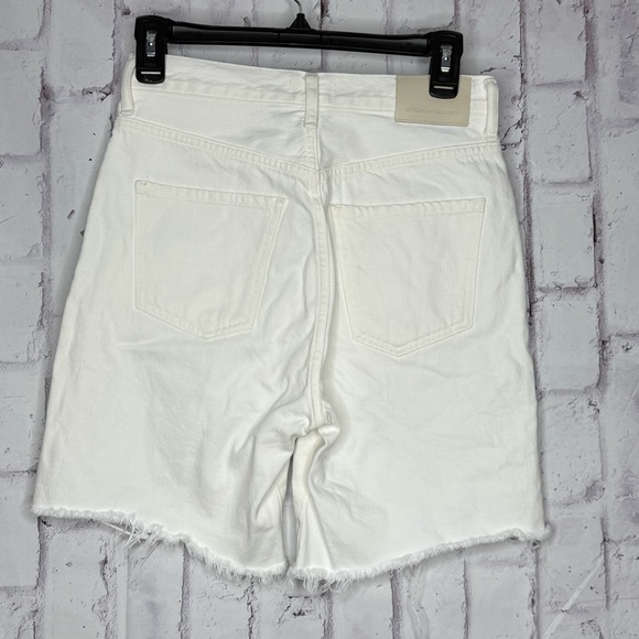 Citizens of Humanity Camilla Frayed Hem Shorts Sz 24 White Button Fly Distressed - Picture 2 of 12